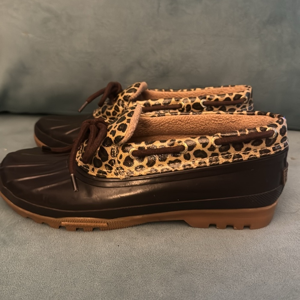 Sperry Cormorant Leopard Print Slip On Duck Boots… - image 4